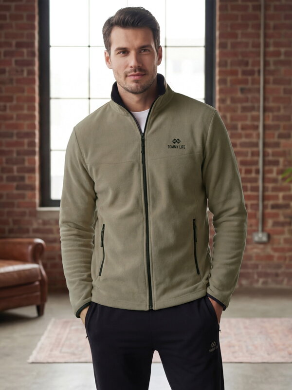 Fleecová pánská mikina na zip TOMMY LIFE