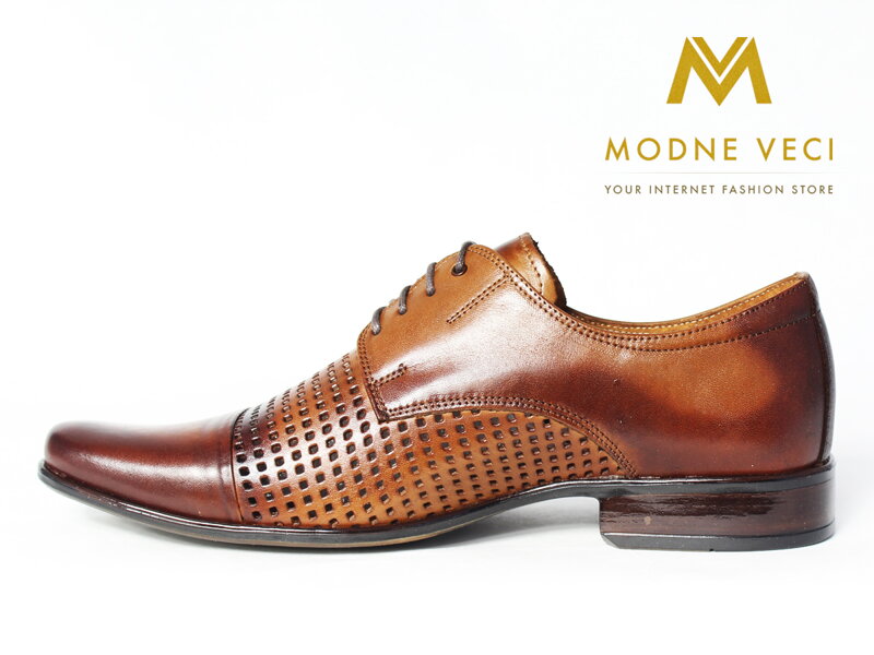 Elegantní boty - kožené model 218 - hnědé Elegantní boty - kožené model 218 - hnědé