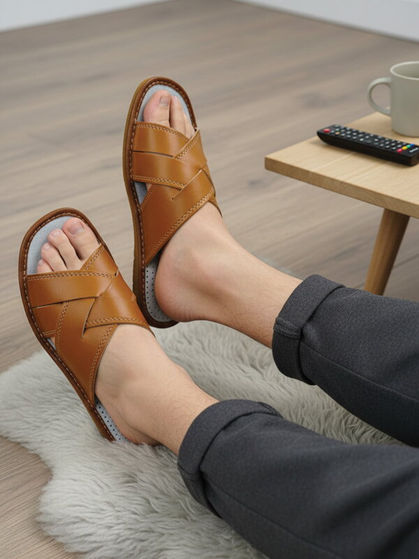 Pánské kožené papuče Model 13A