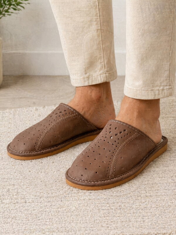 Kožené pánske papuče z pravej hovädzej kože model 23