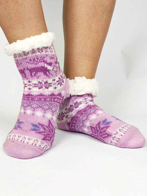 Úžasné dětské teplé ponožky 20-01 fialové