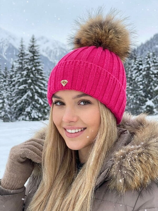 Stylová dámská čepice Andrea fuchsia