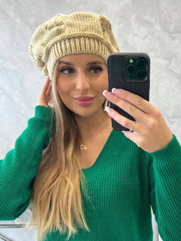 Stylový dámský baret K369 beige Stylový dámský baret K369 beige