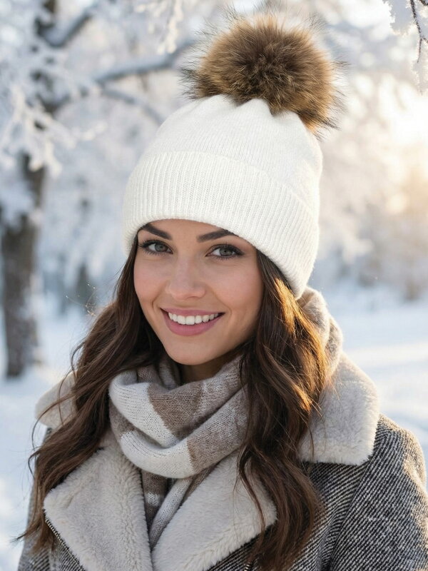 Dámská čepice z alpaky ELL ecru