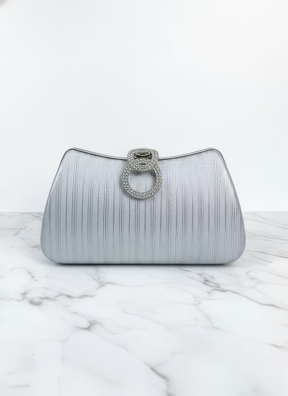 Stříbrná společenská kabelka