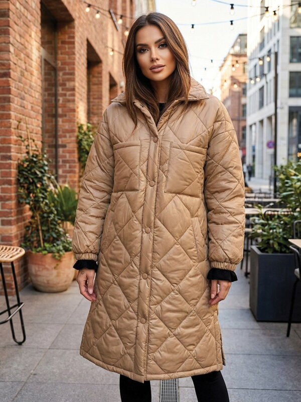 Stylová přechodná bunda v béžové barvě 