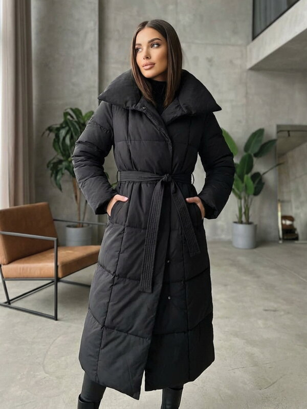 Dámská prošívaná hřejivá bunda v černé barvě