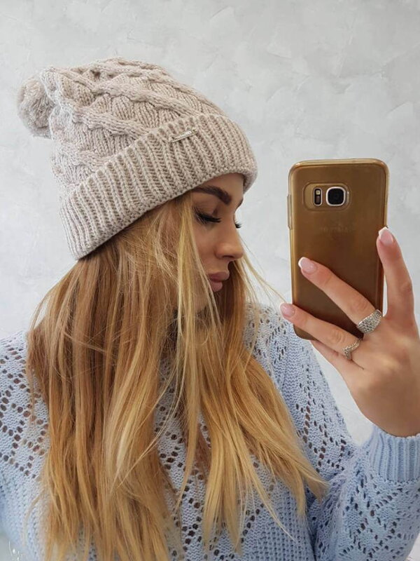 Wanda K281 dámská čepice světle béžová Wanda K281 dámská čepice světle béžová