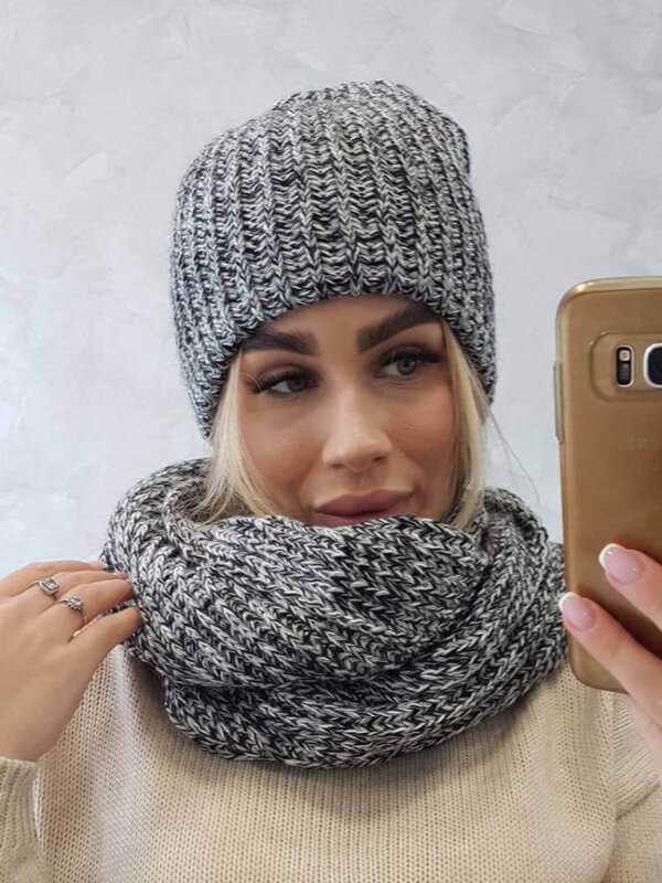 Dámský set BONA K261 šedá + černá Dámský set BONA K261 šedá + černá