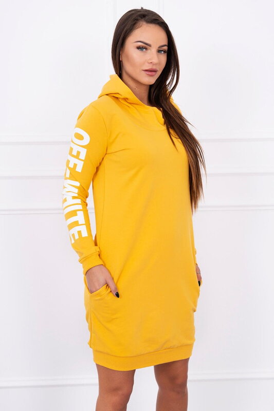 Sportovní šaty 62072 OFF WHITE hořčicové Sportovní šaty 62072 OFF WHITE hořčicové