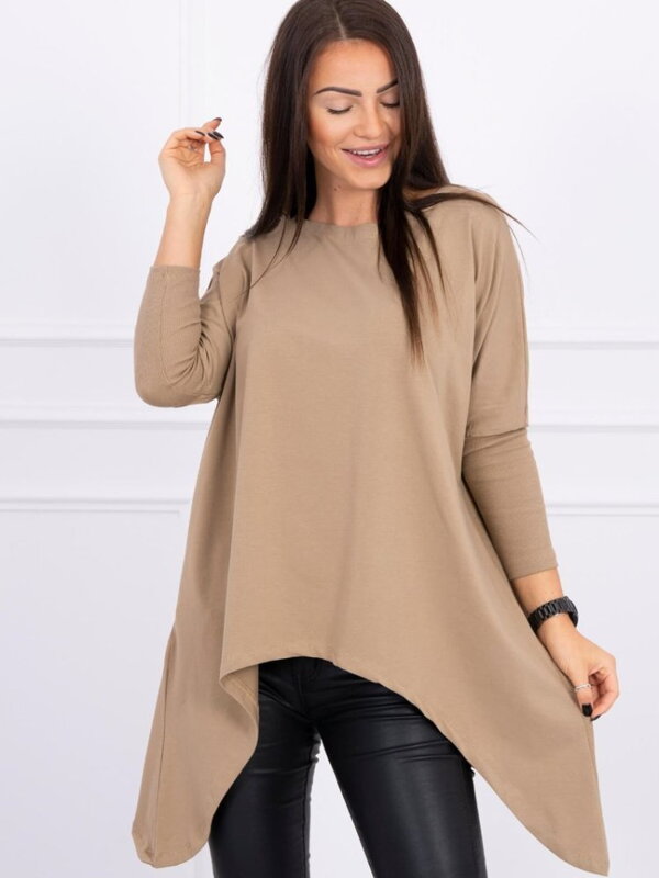 Dámské oversize triko s dlouhým rukávem 8875 camel Dámské oversize triko s dlouhým rukávem 8875 camel