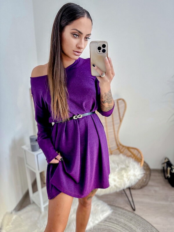 Dámské koktejlové šaty fialové 