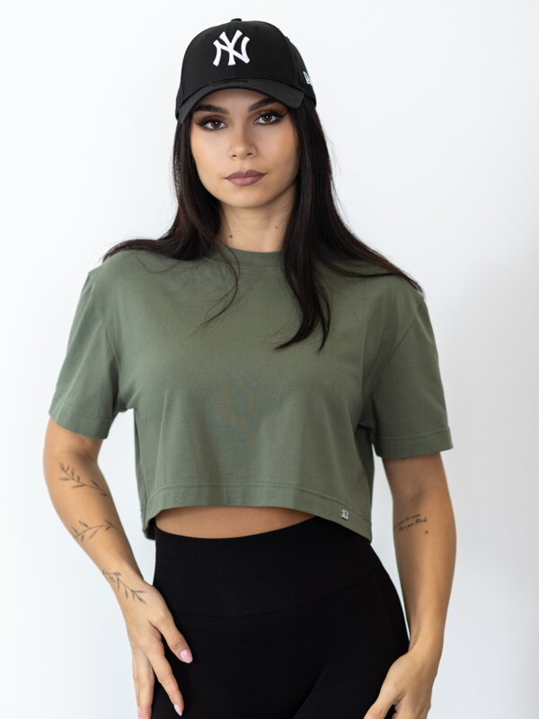 Dámský oversize croptop VSB LILLY oliva