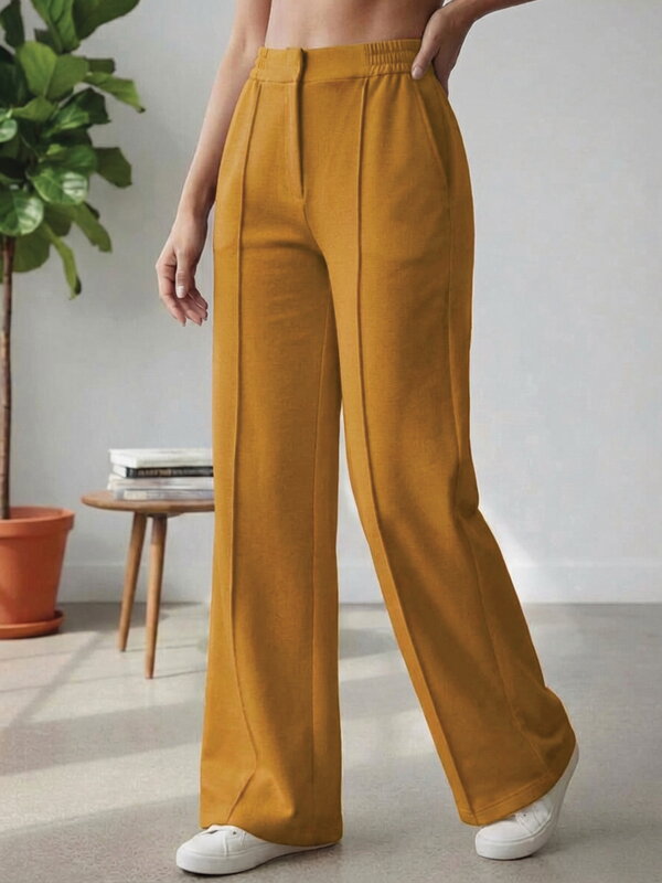 Elegantní dámské kalhoty VSB LEMI hořčicové